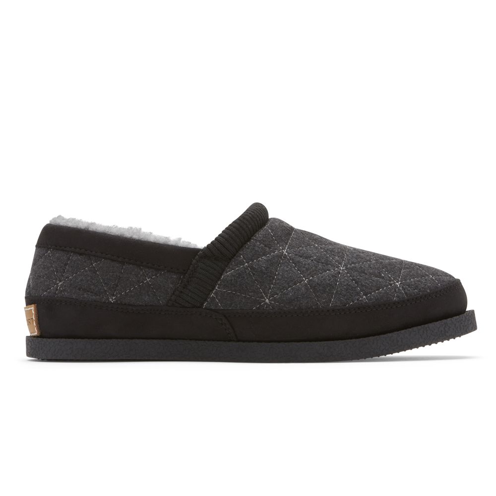 Chinelos De Quarto Rockport Trutech Veda Moc Senhora - Pretas ( 394-SZONJI )
